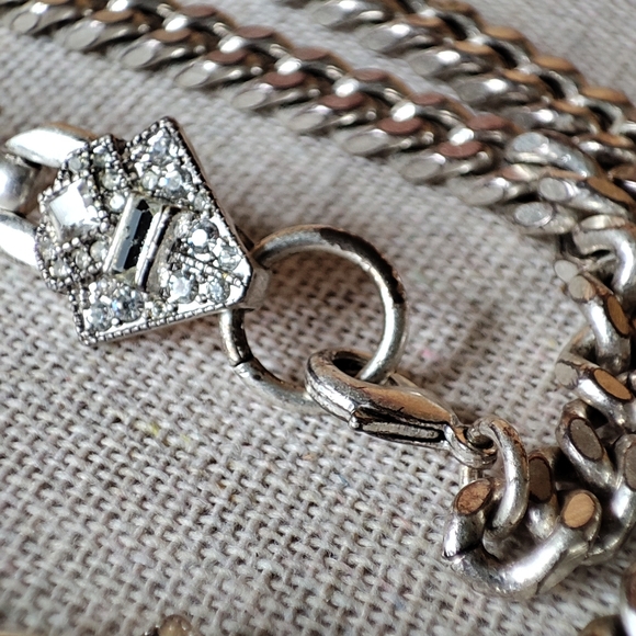 Stella and Dot Art Deco Revival Silver Tone All Clear Rhinestones - Picture 13 of 14